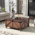 Gray Wood Coffee Table with Drawer and Storage Shelf P497719