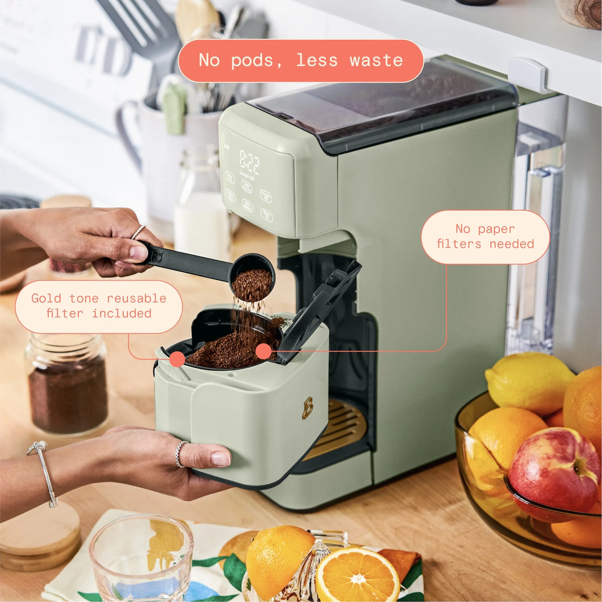 Sage Green Programmable Single Serve Coffee Maker T896882