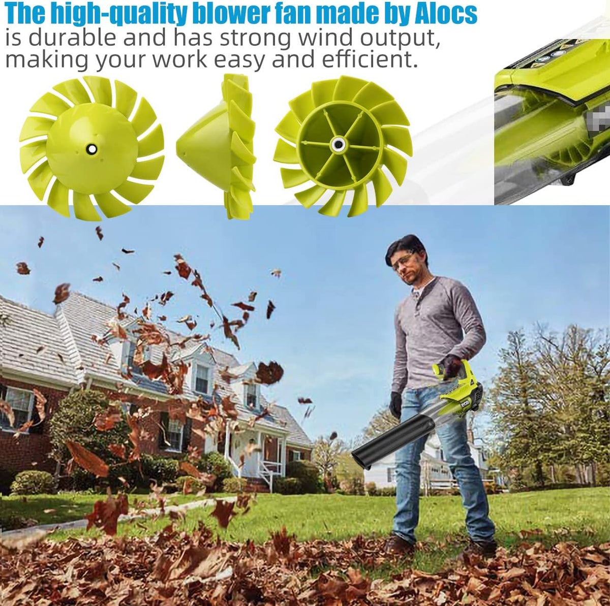 (2 Pack) Replacement Blower Fan for 18V Cordless Leaf Blower D434