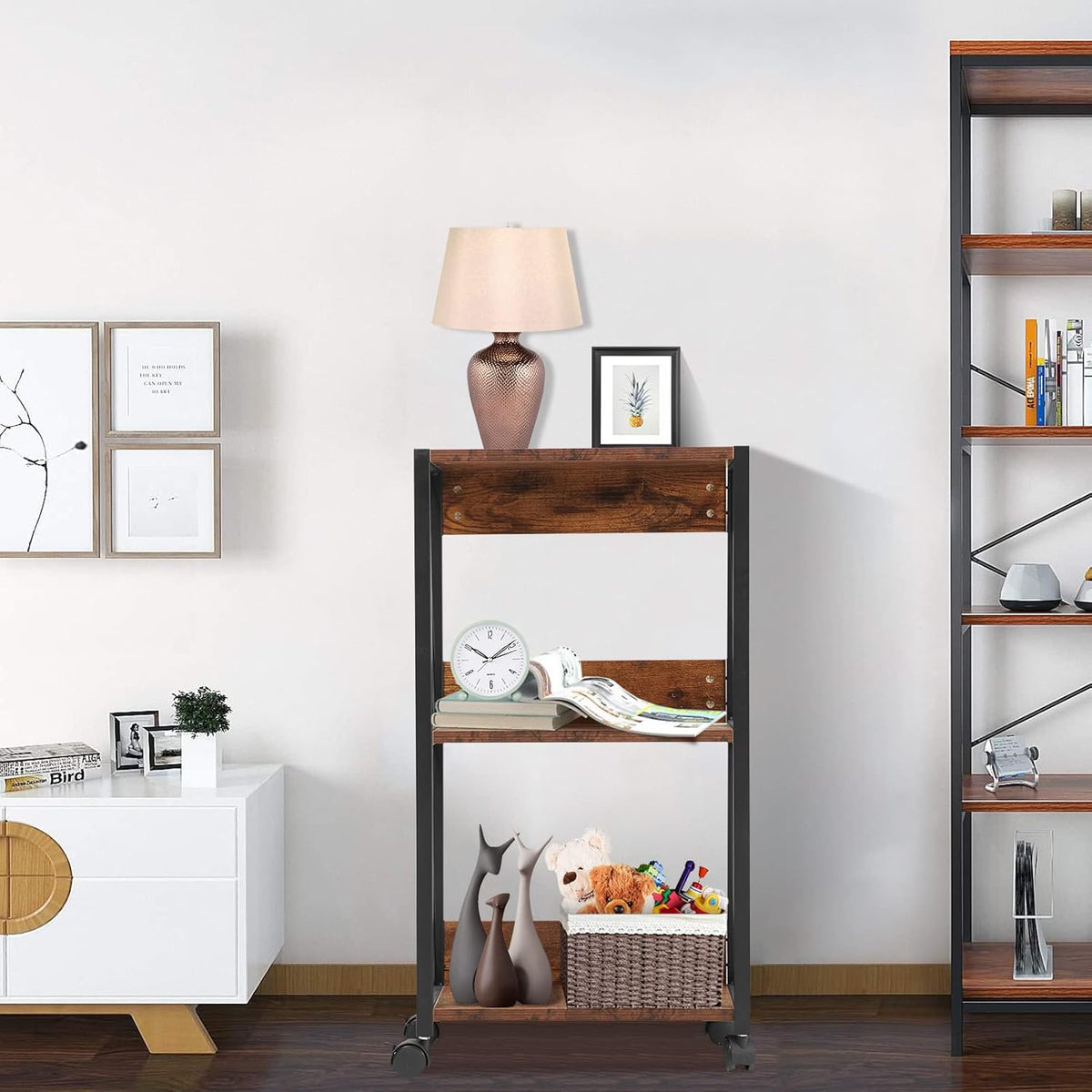 3-Tier Rolling Printer Cart with Storage Z6374