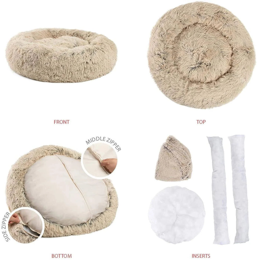 Shag Donut Cuddler Pet Bed H17373