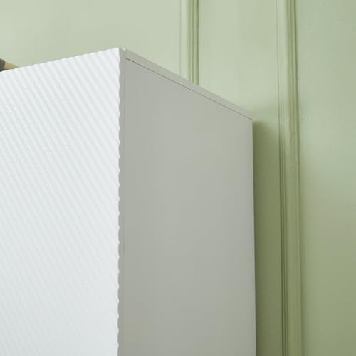 White 4 Doors 3 Drawers Wooden Closet Cabinet Wardrobe Armoire E79392
