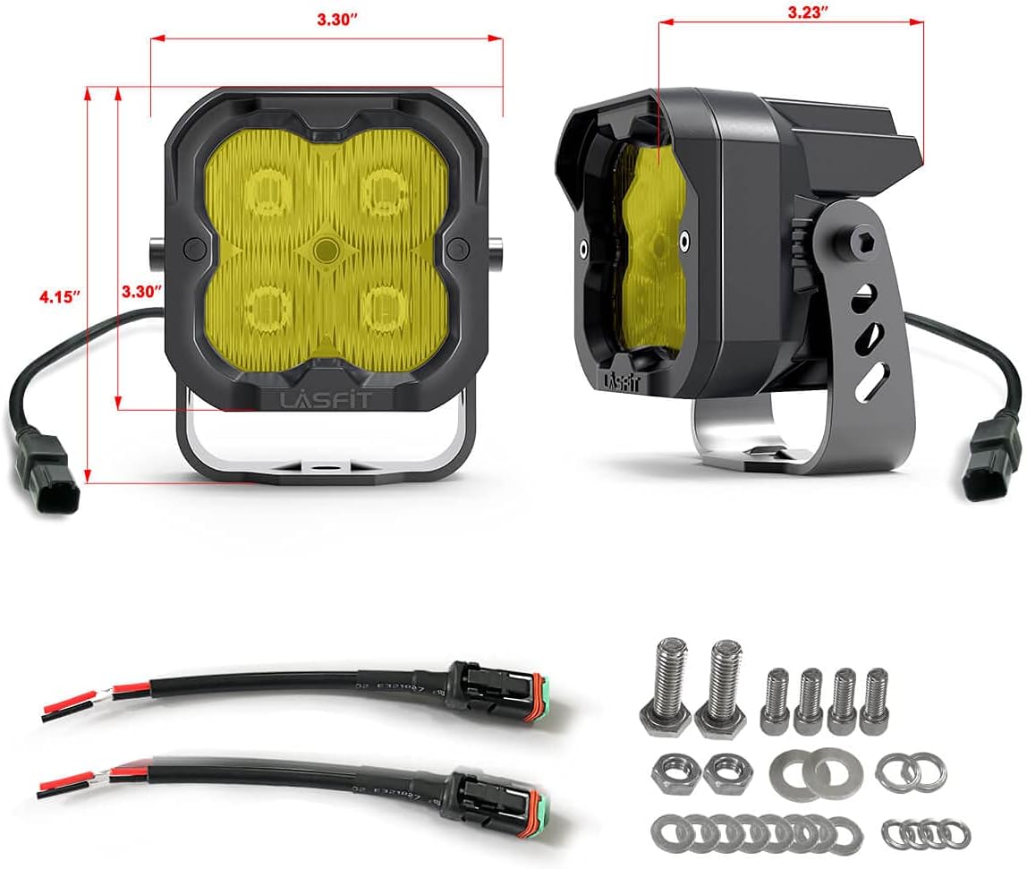 Yellow 3 inch 2pcs 18W 3700K LED Pod Lights Z2915