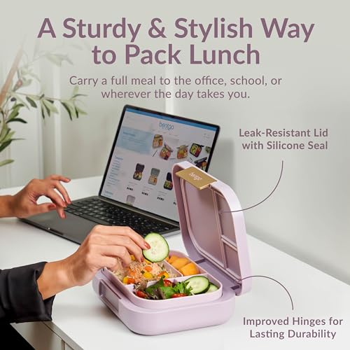 Dark Gray Bento Lunch Box, 3-4 Compartments, Leak-Resistant, 44 fl oz, BPA-Free H89106
