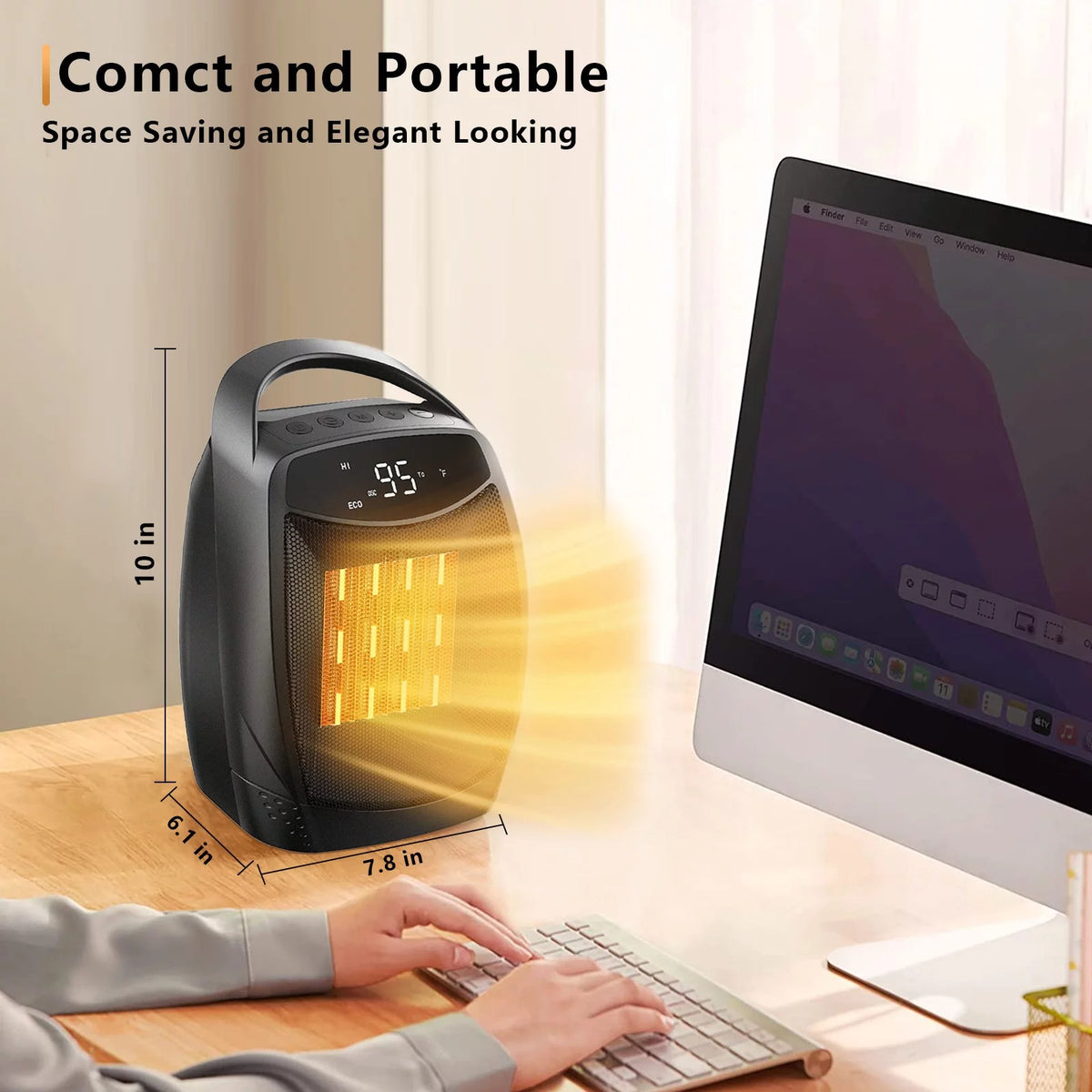 Small Portable Electric Space Heater with 4 Modes A103