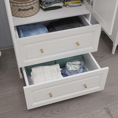 White 6-Door Large Armoire Wardrobe with 3 Drawers & 2 Hanging Rod D5644
