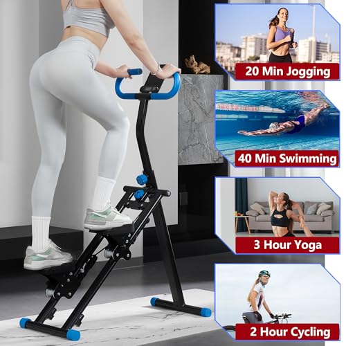 Folding Vertical Climber with Adjustable Handlebar & Pedals, 300LBS Load T5215