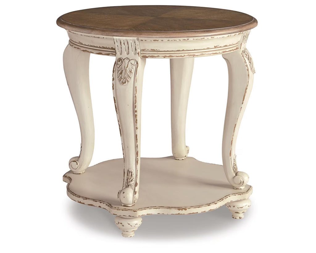 White/Brown End Table S1038