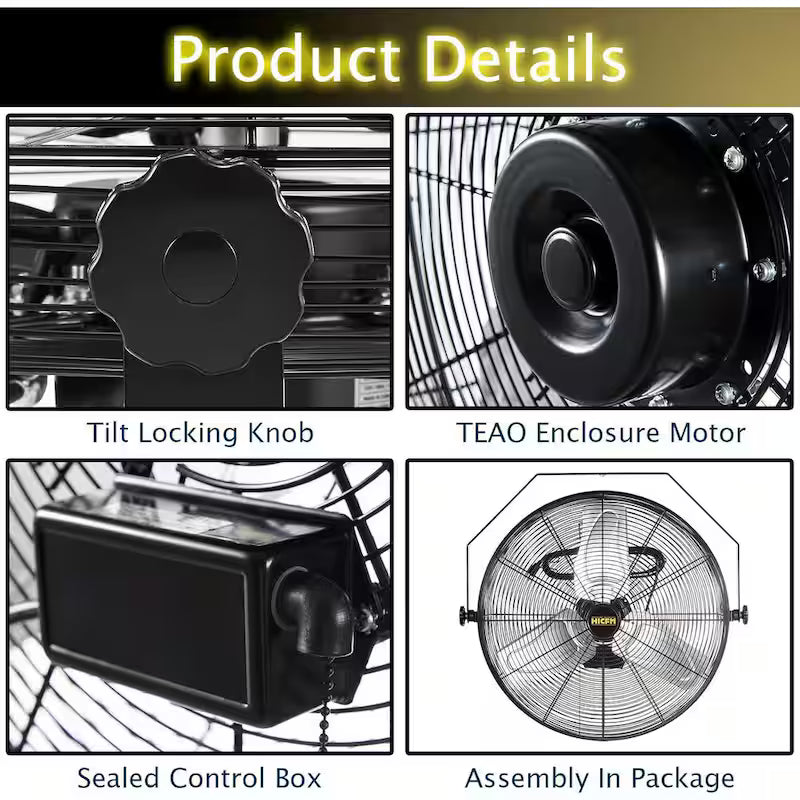 Yellow 2 Speeds 24 in. Wall Fan X58923
