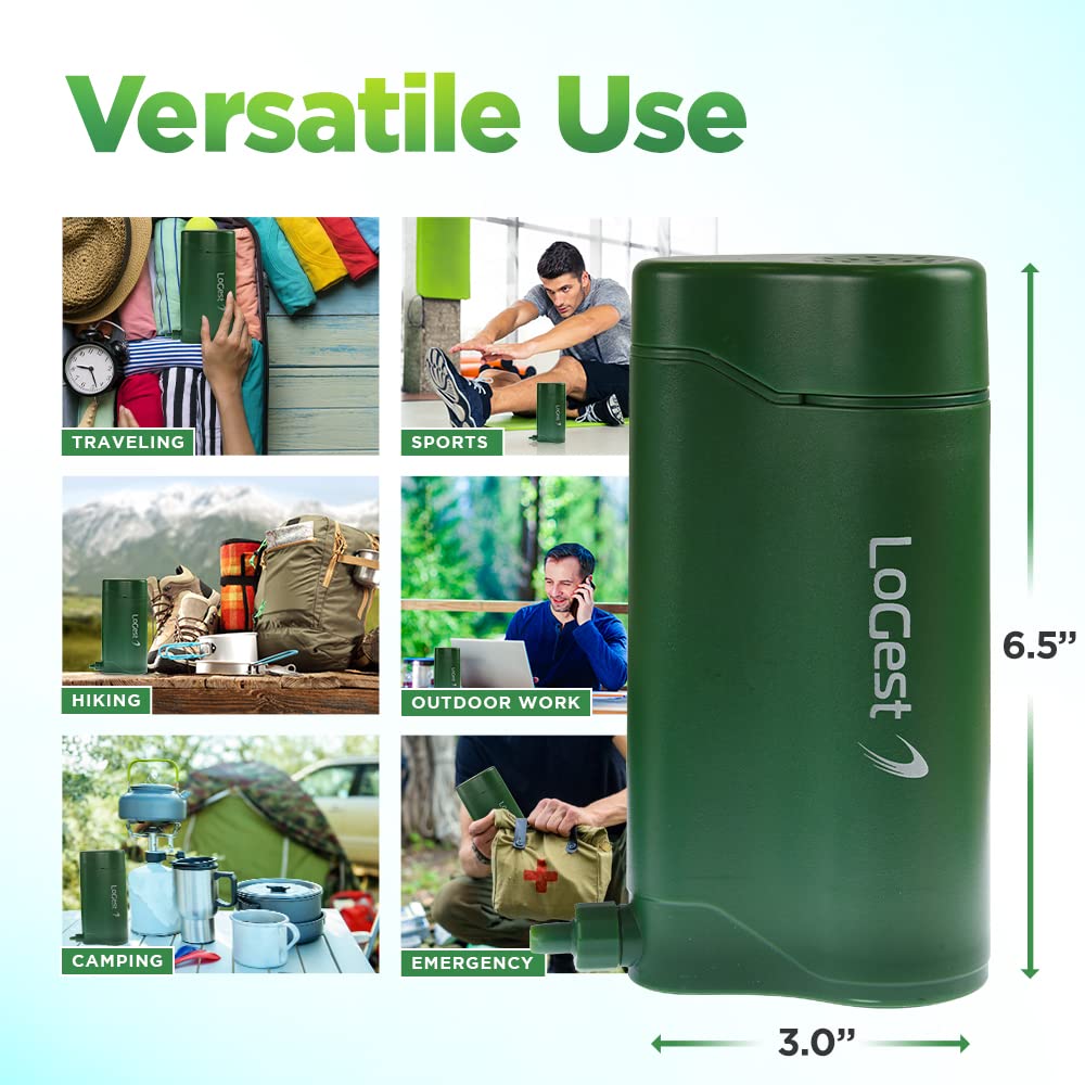 Portable Water Filter Pump Set with 2 Collapsible Water Bottles Q47829