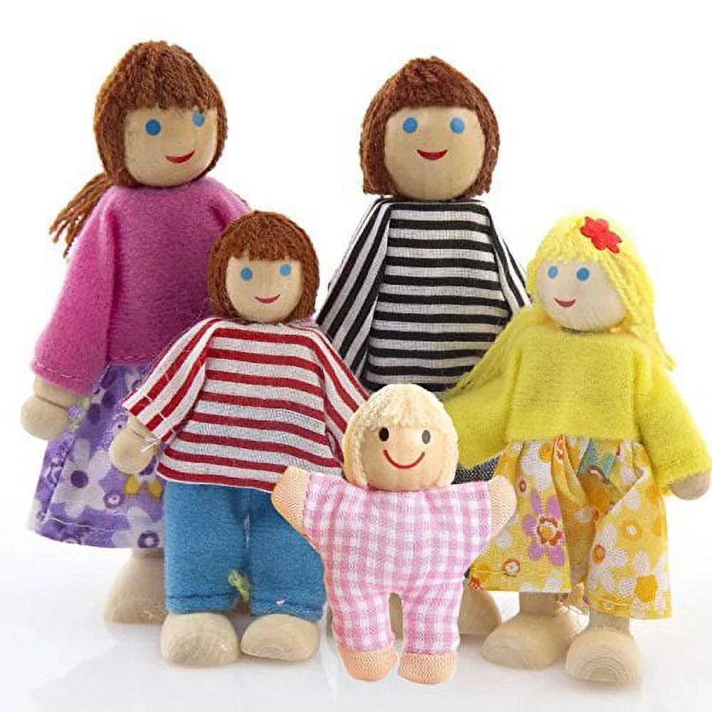 Wooden Dolls Playset Set of 7-Piece N92363
