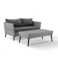 Gray Wicker Patio Sofa Set K75539