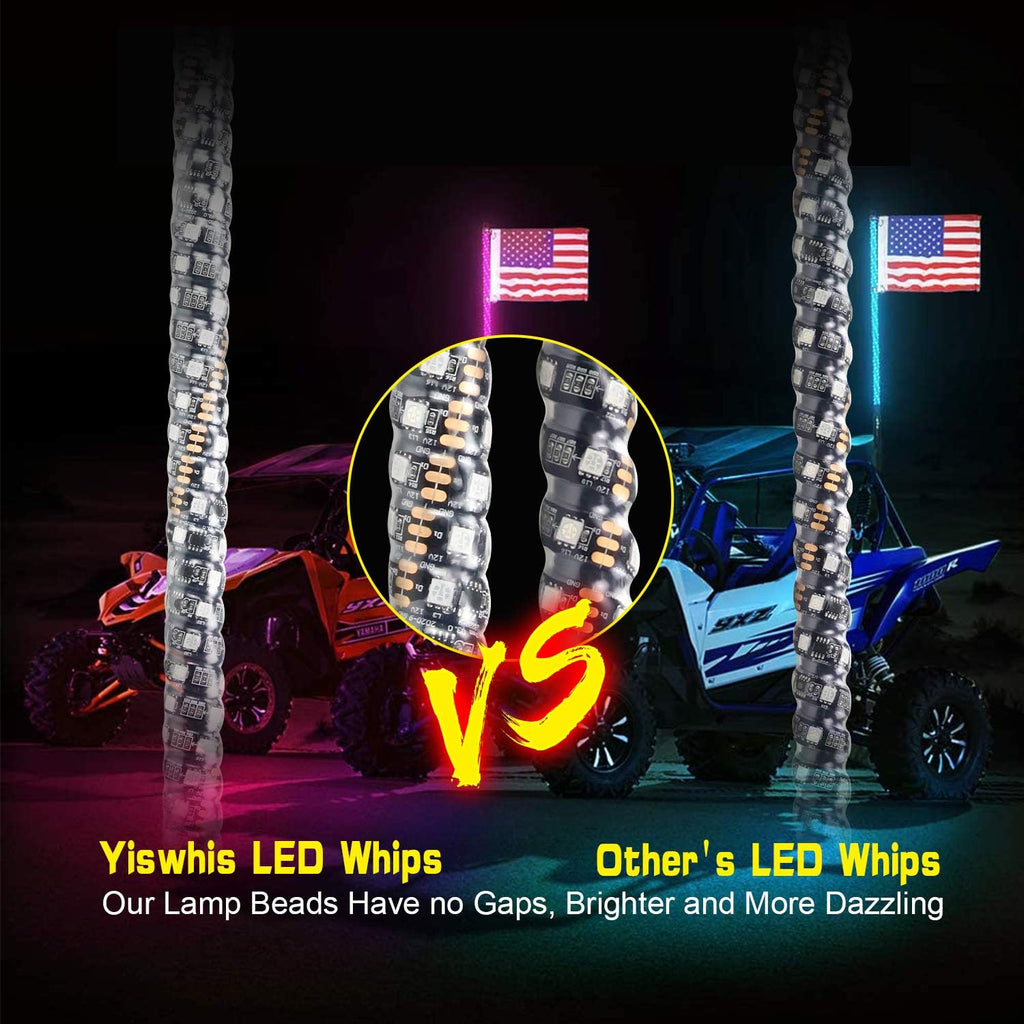 2PCS 4FT Lighted Whips with Remote and App Control T775524