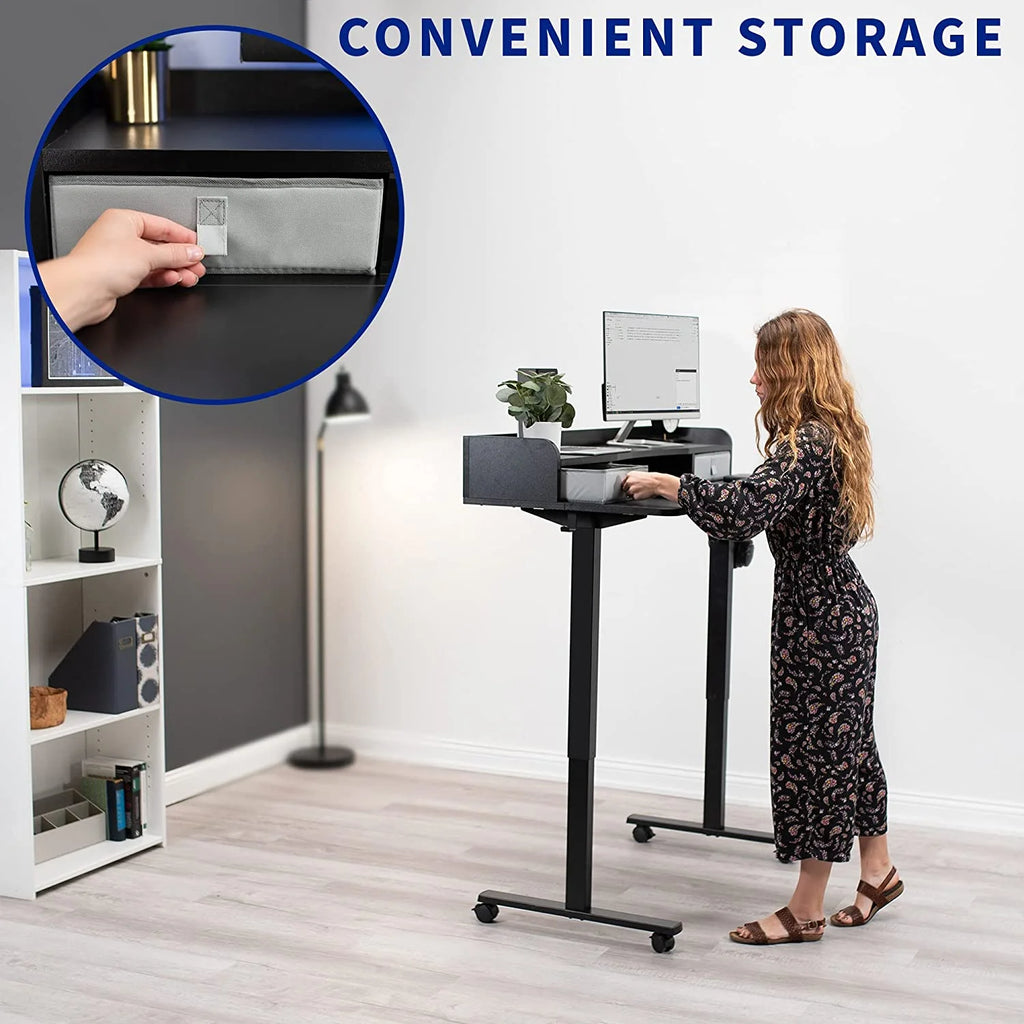 Height Adjustable Standing Desk with Storage Drawers A931