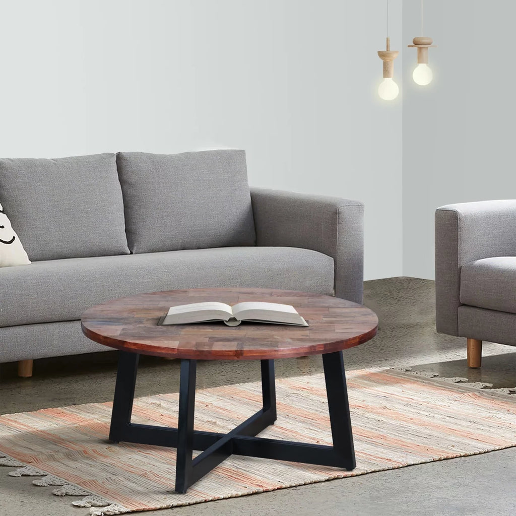 31 Inch Round Mango Wood Coffee Table B189