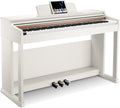 White 88-Key Weighted Action Digital Piano Bundle with Furniture Stand and Power Adapter L49309