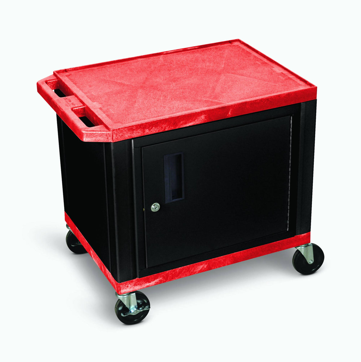 2-Shelf AV Cart with Cabinet, Black Q62774