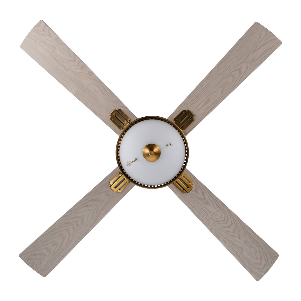 Brass and White LED Ceiling Fan with Light U925