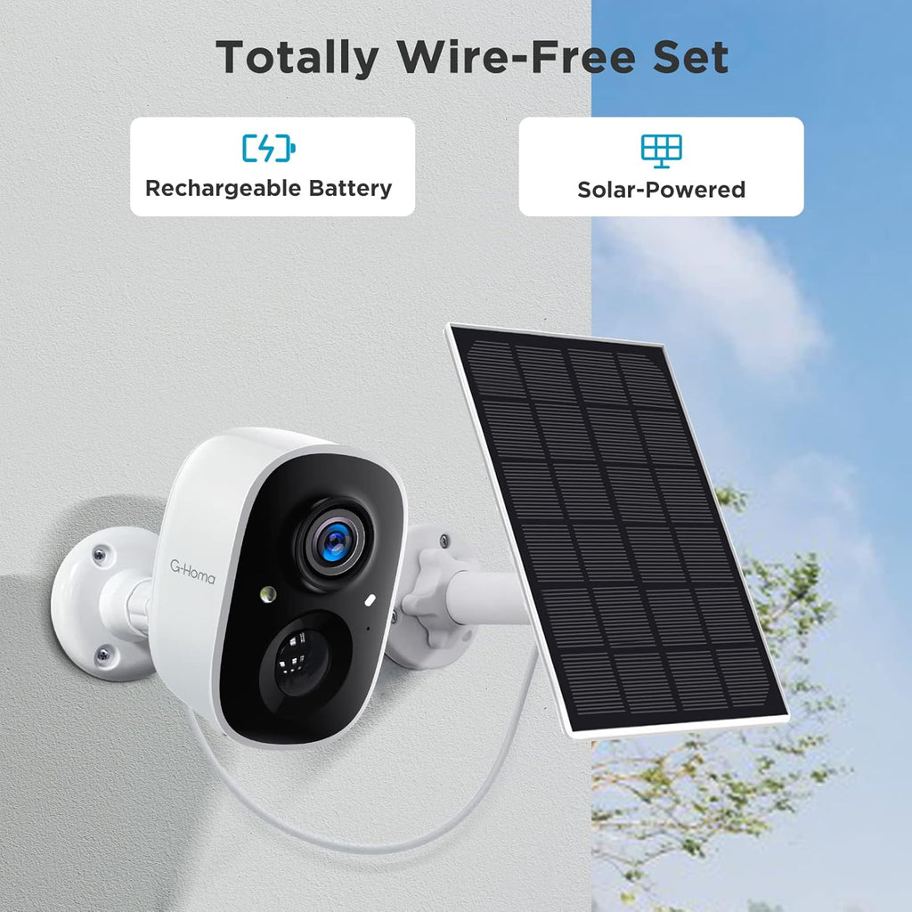 Solar Security Camera with Color Night Vision, Wireless Battery Powered 1080P Outdoor Video Camera with Two-Way Audio H71635