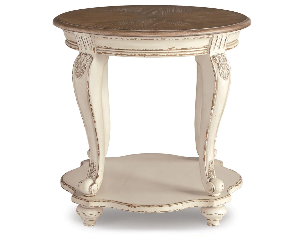 White/Brown End Table S1038