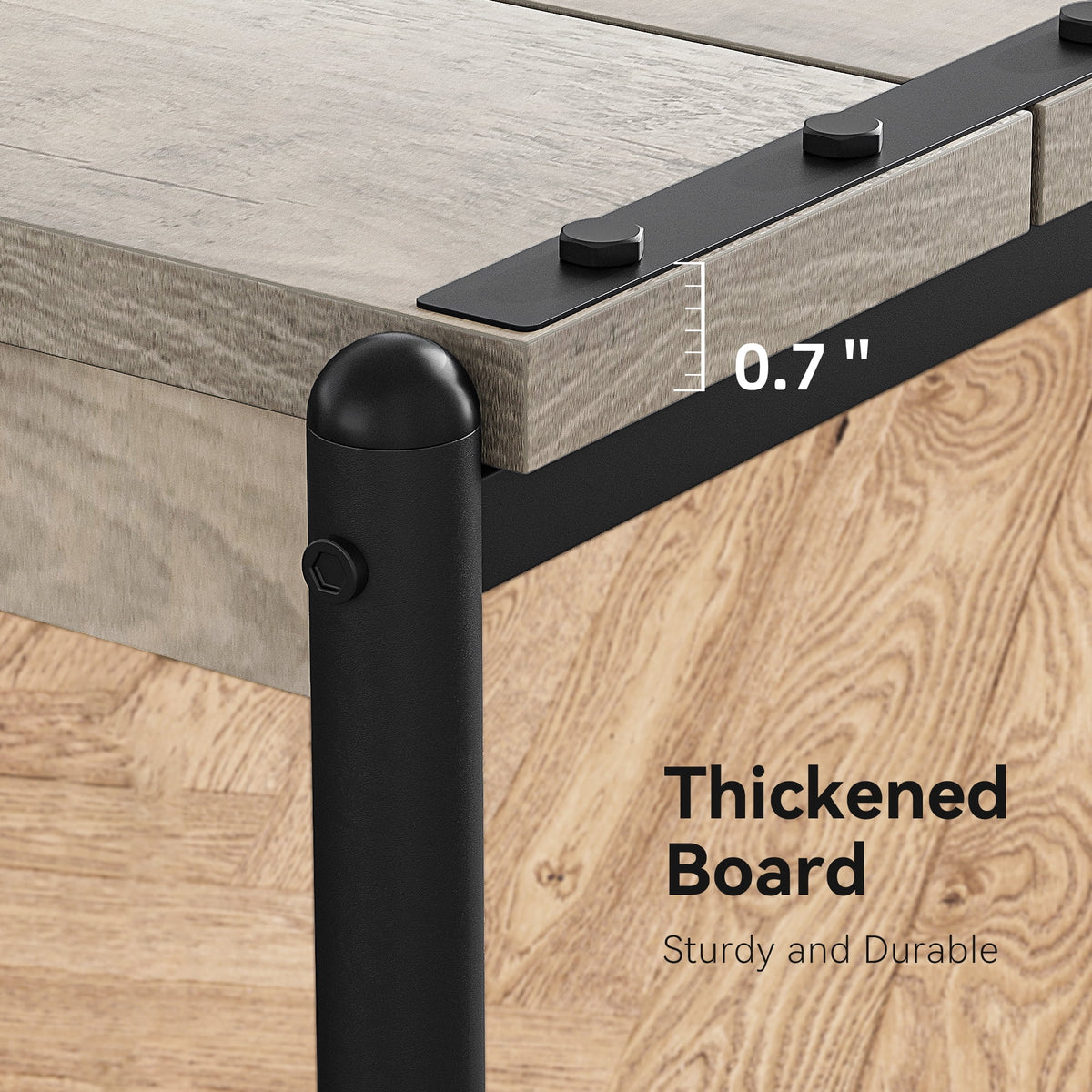 Grey Wood End Table with Storage Shelf G481990
