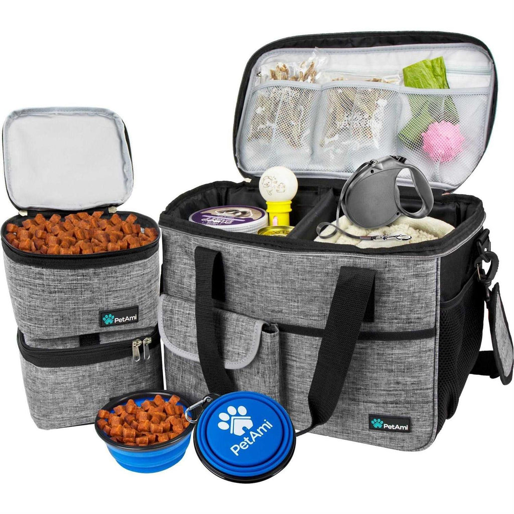 Dog Travel Bag with Food Container and Bowls H26229