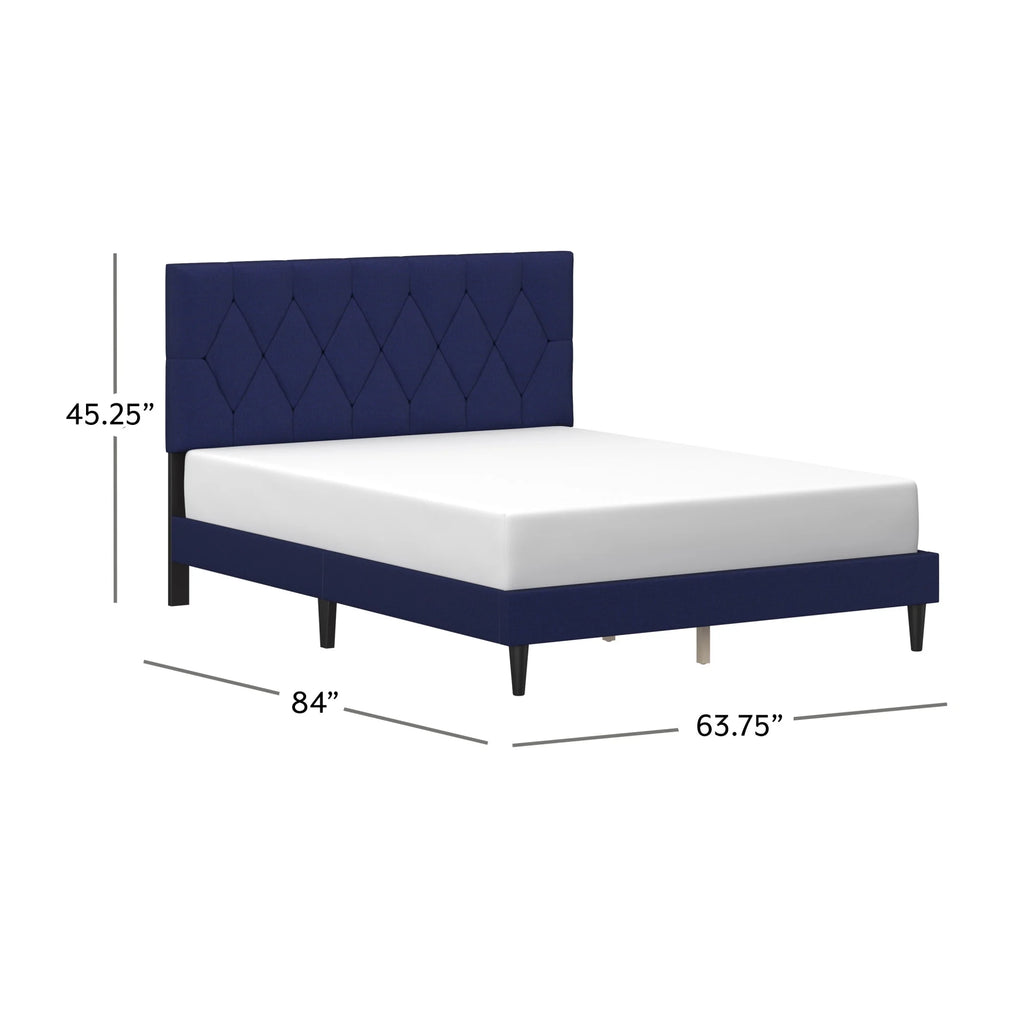 Gray Diamond Tufted Upholstered Queen Platform Bed W734
