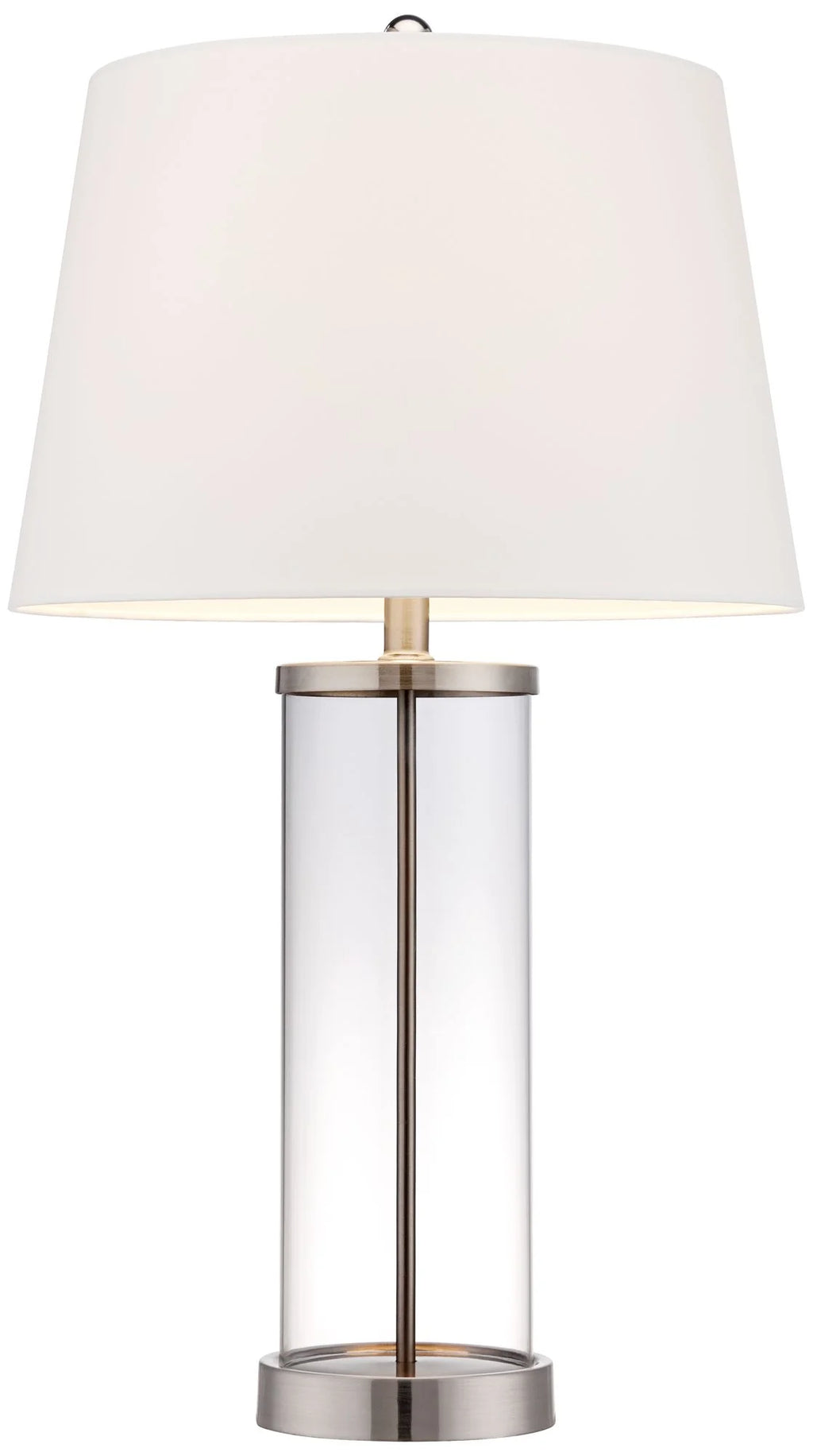Set of 2 Clear Glass Fillable Steel Table Lamps G717904