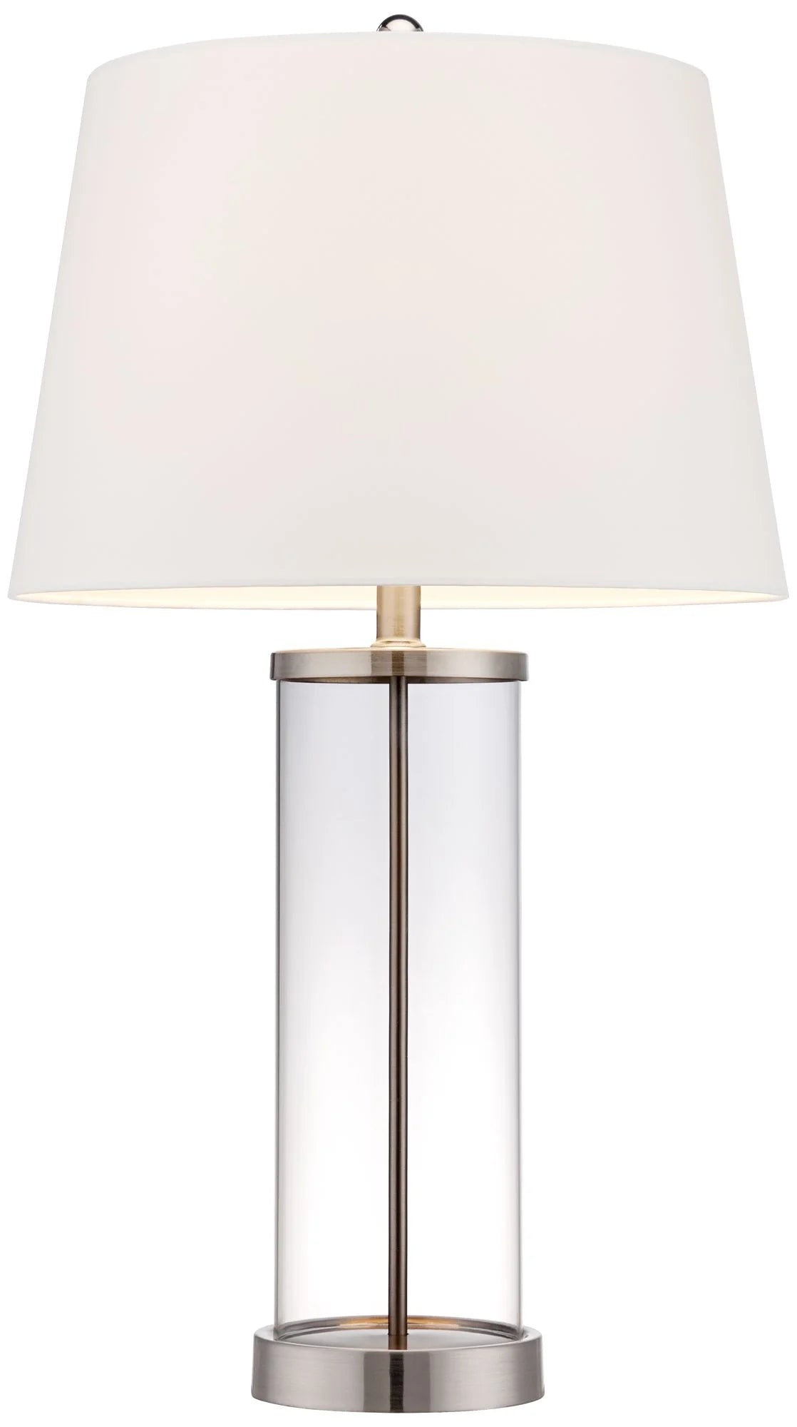 Set of 2 Clear Glass Fillable Steel Table Lamps G717904