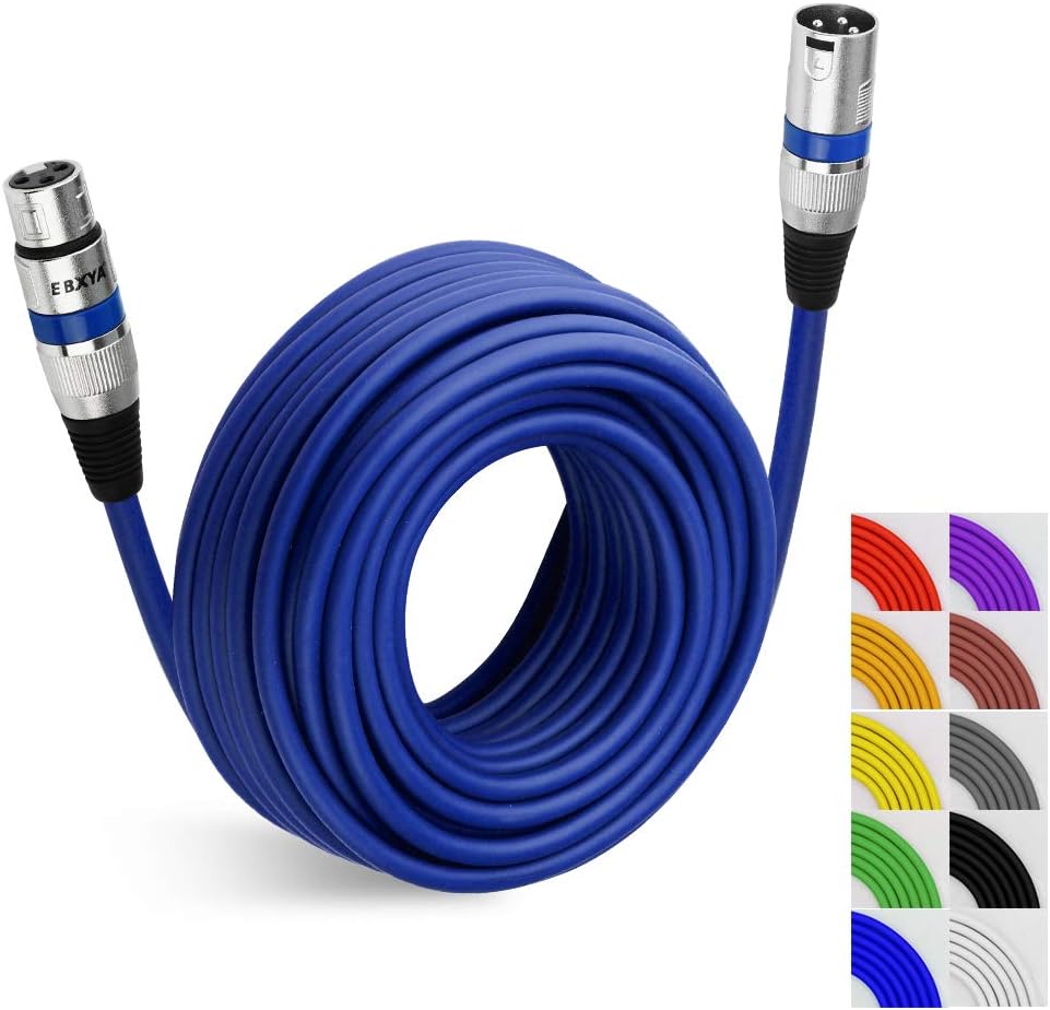 Black Pack of 2 XLR Microphone Cable 50 Ft H8956
