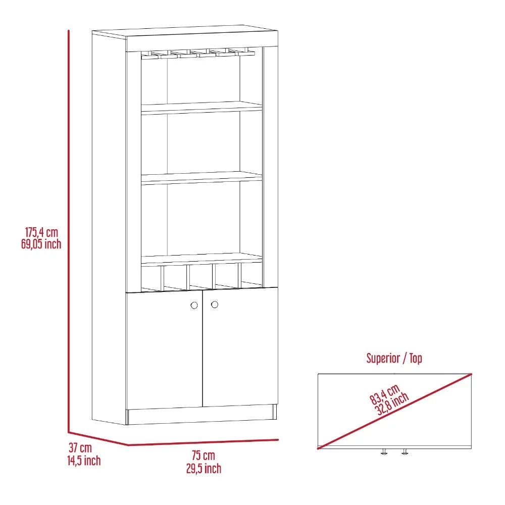 Bar Cabinet with Five Wine Cubbies W34791