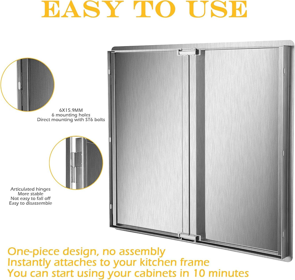 304 Brushed Stainless Steel BBQ Access Door (26 W x 22 H) H492