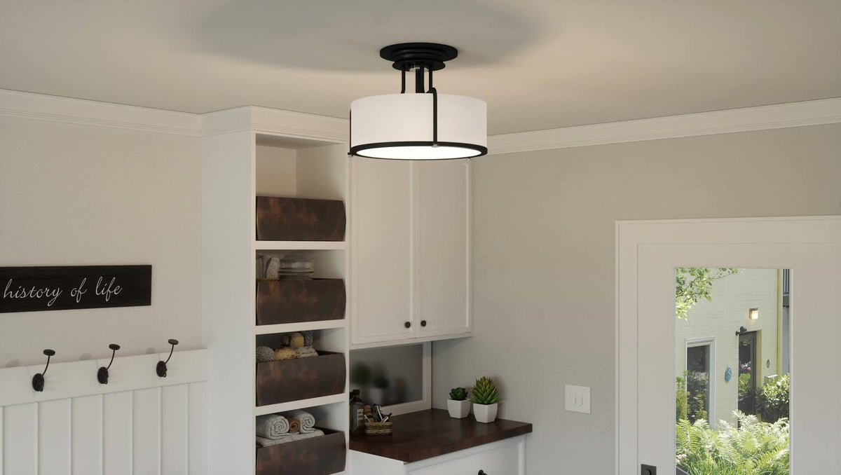 Earth Black 3-Light Semi-Flush Mount K97238