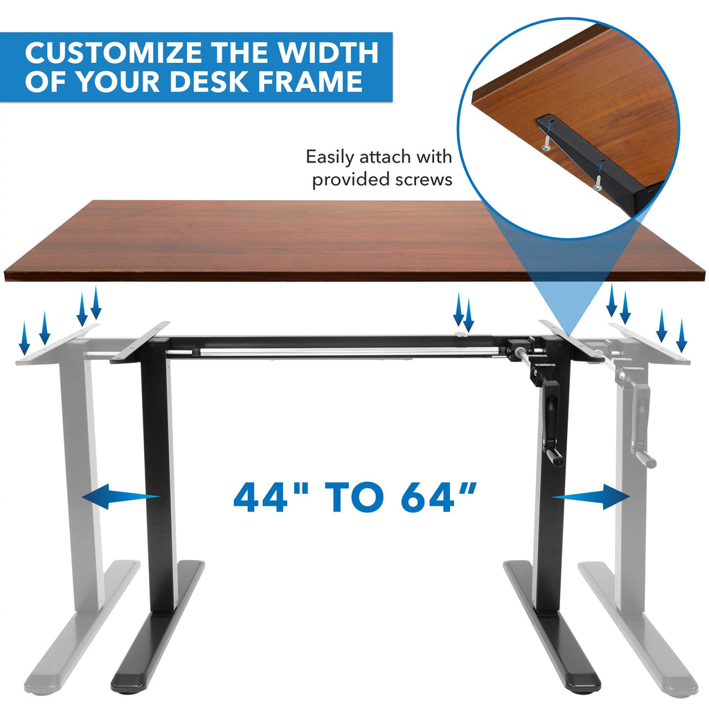 Hand Crank Standing Desk Frame with 55" Desktop Z523724