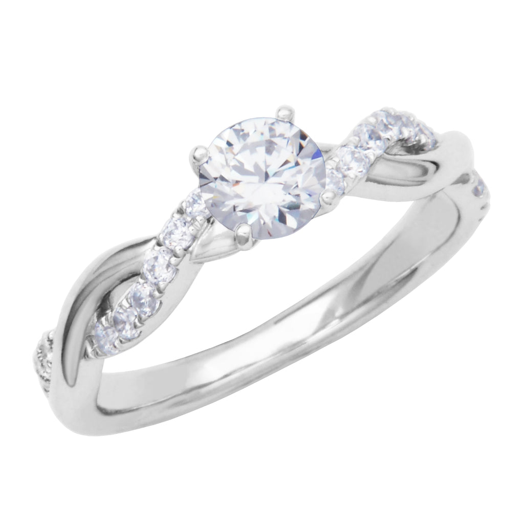 Lab Grown Diamond Engagement Ring in Sterling Silver W138928