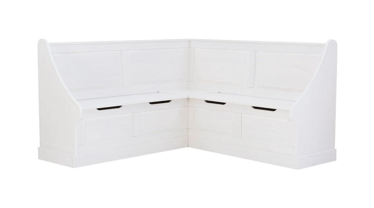 Backless Corner Dining Nook with Storage, Seats 4, Natural and White Q819453