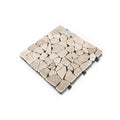 Natural Travertine Stone White Deck Tile, 6 PC Set J975843