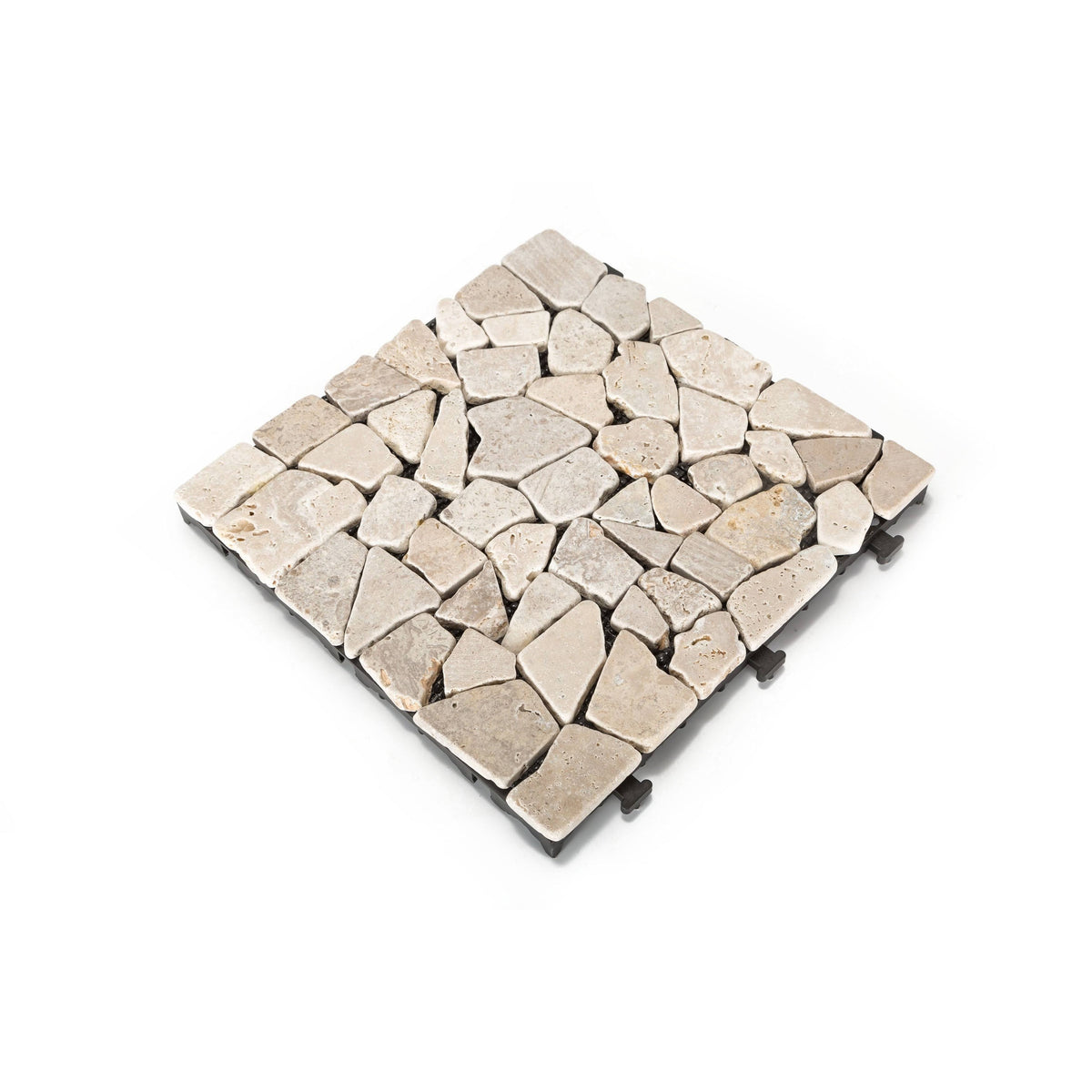 Natural Travertine Stone White Deck Tile, 6 PC Set J975843