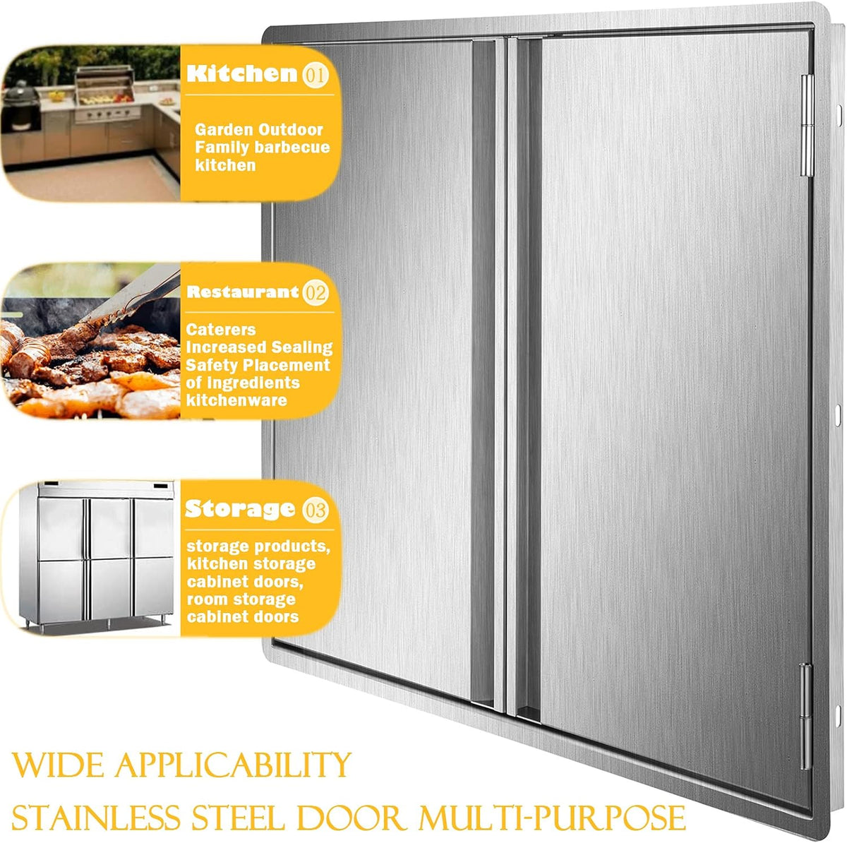 304 Brushed Stainless Steel BBQ Access Door (26 W x 22 H) H492