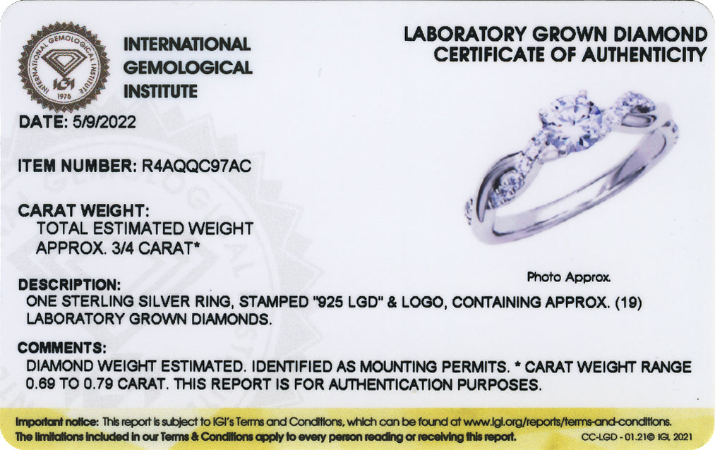 Lab Grown Diamond Engagement Ring in Sterling Silver W138928