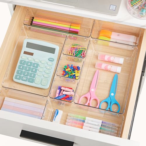 66 PCS Clear Plastic Drawer Organizer Bins R25069