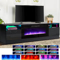 Black Fireplace TV Stand up to 80" with 36'' Electric Fireplace T9454
