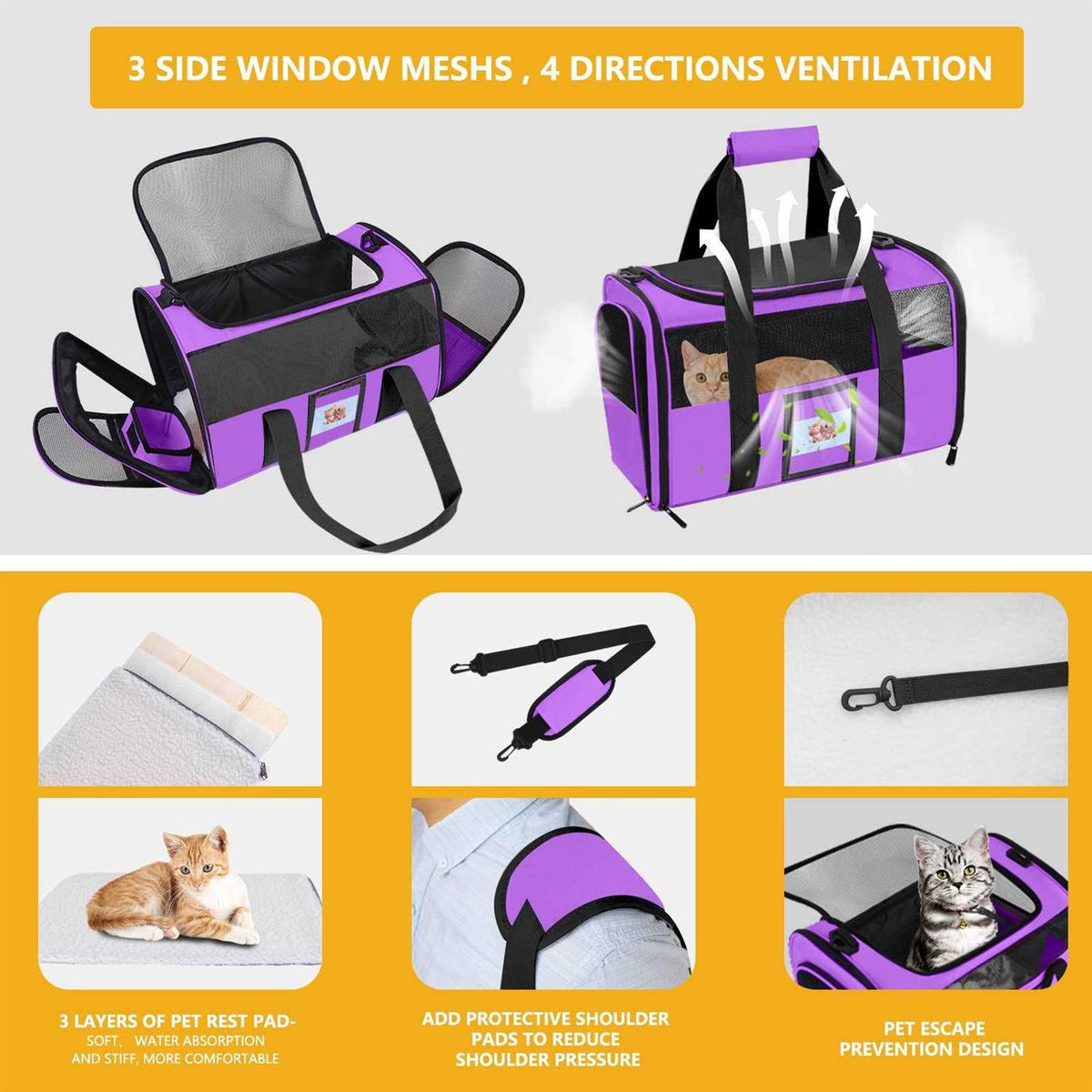 Cat Dog Pet Carrier Airline Approved J807039