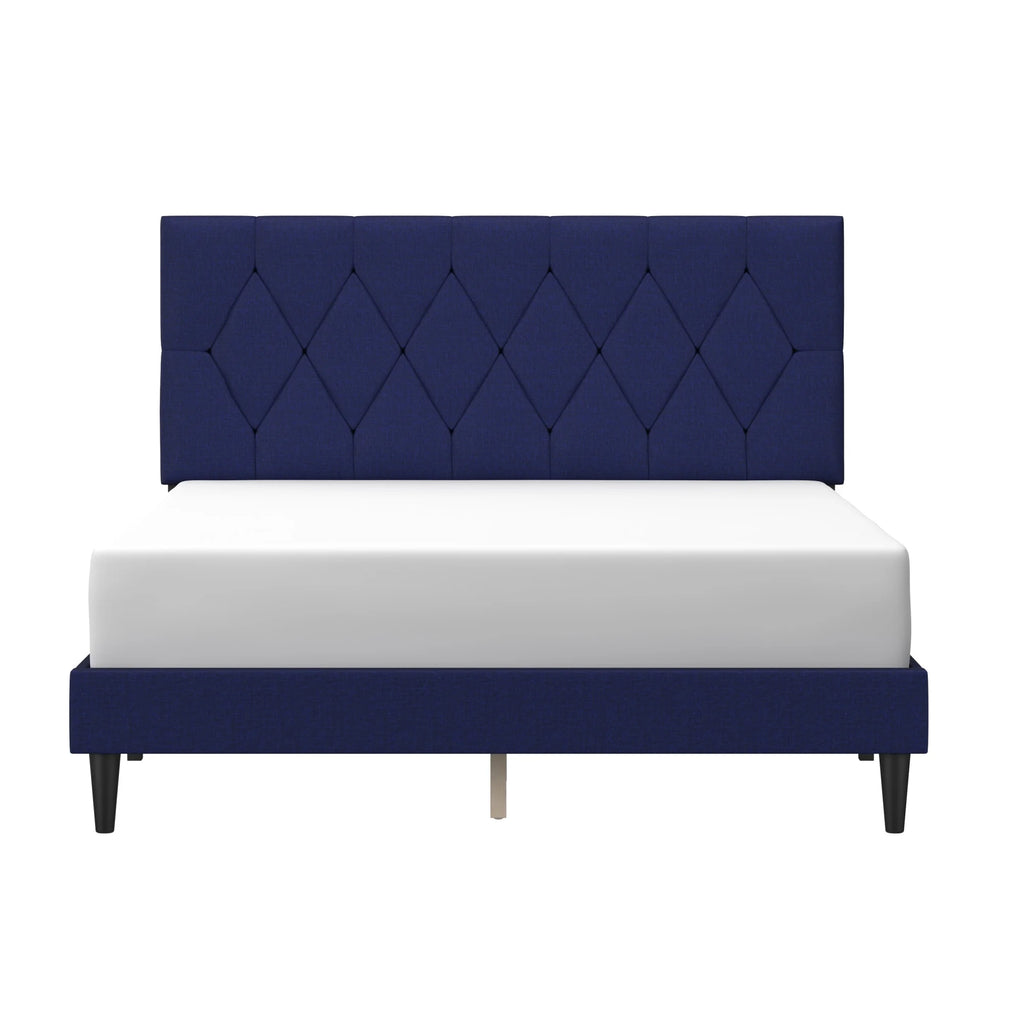 Gray Diamond Tufted Upholstered Queen Platform Bed W734