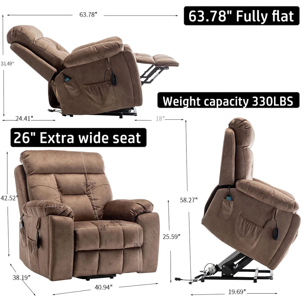 Power Lift Recliner Chair with Heat and Massage Q41213