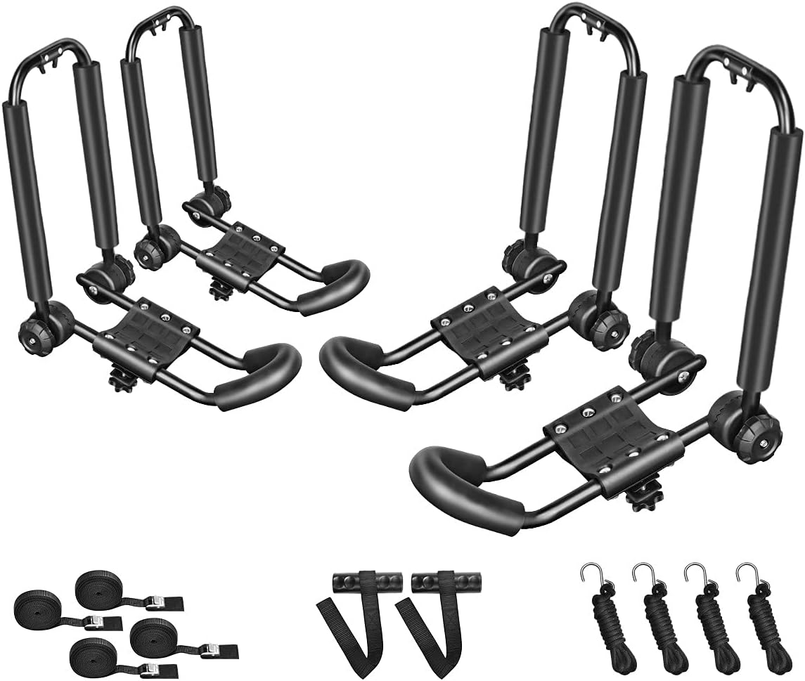 2 Pair Double Folding J Bar Kayak Rack Car Roof Carrier L531