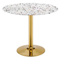 36" Round Terrazzo Metal Dining Table H401650
