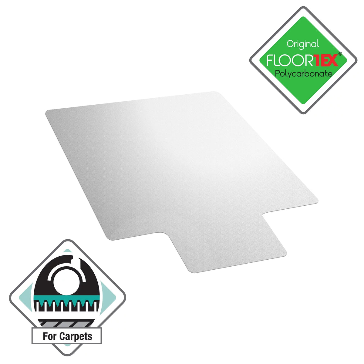 Polycarbonate Rectangular Lipped Chair Mat A2959