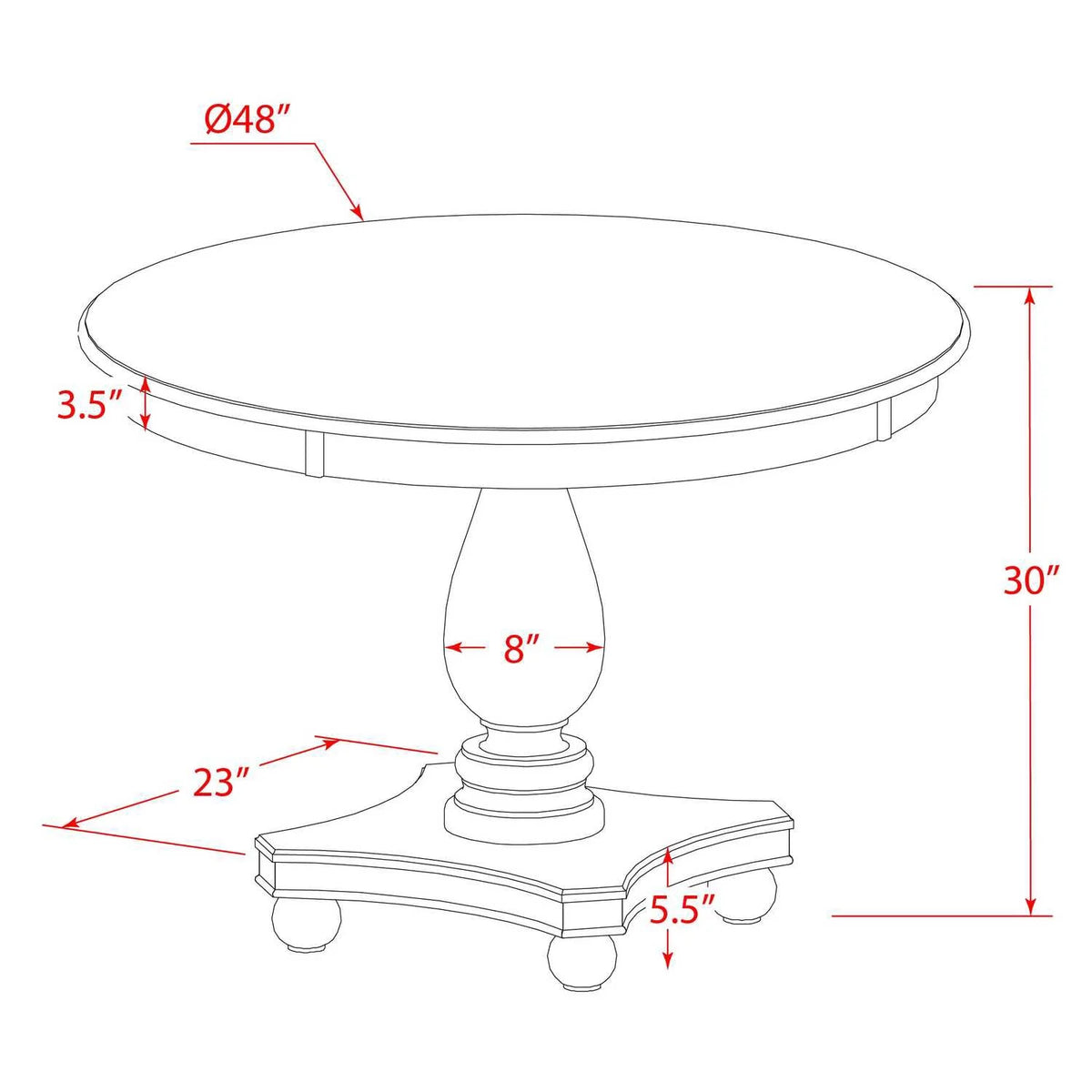 5-Piece Wooden Dining Set J383