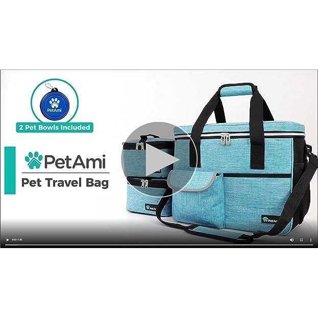Dog Travel Bag with Food Container and Bowls H26229